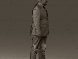 man in suit blue top black bottom 0580 3D Model