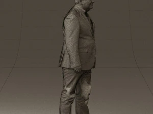 man in suit blue top black bottom 0580 3D Model