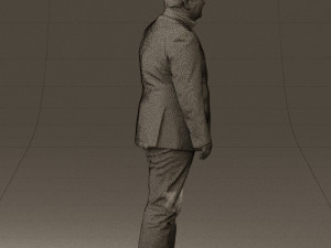 man in suit blue top black bottom 0580 3D Model