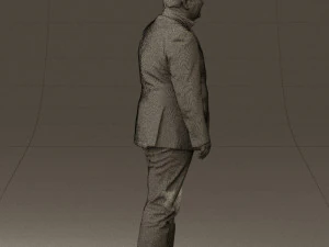 man in suit blue top black bottom 0580 3D Model