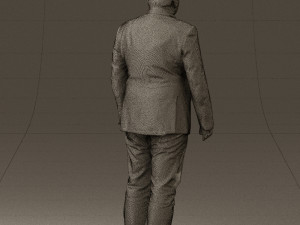 man in suit blue top black bottom 0580 3D Model