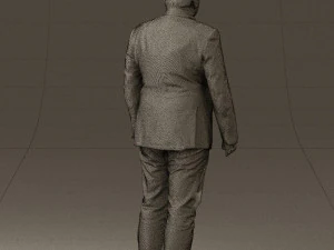 man in suit blue top black bottom 0580 3D Model