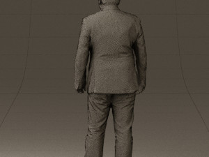 man in suit blue top black bottom 0580 3D Model