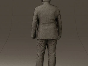 man in suit blue top black bottom 0580 3D Model