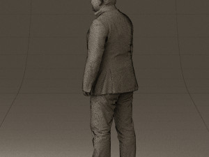 man in suit blue top black bottom 0580 3D Model