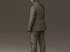 man in suit blue top black bottom 0580 3D Model