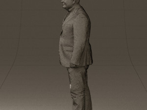 man in suit blue top black bottom 0580 3D Model