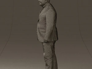 man in suit blue top black bottom 0580 3D Model