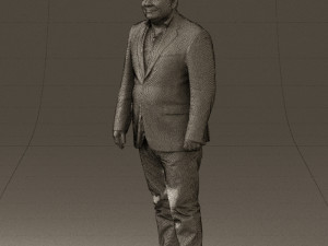 man in suit blue top black bottom 0580 3D Model