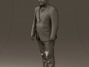 man in suit blue top black bottom 0580 3D Model