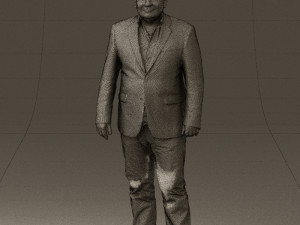 man in suit blue top black bottom 0580 3D Model