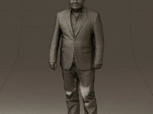 man in suit blue top black bottom 0580 3D Model