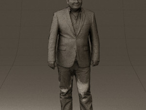 man in suit blue top black bottom 0580 3D Model