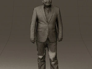 man in suit blue top black bottom 0580 3D Model