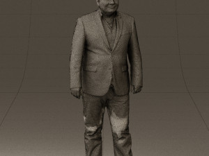 man in suit blue top black bottom 0580 3D Model