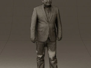 man in suit blue top black bottom 0580 3D Model