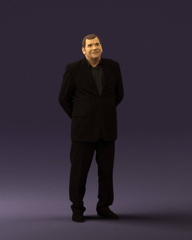 man in full blavk suit 0583 3Dモデル .c4d .max .obj .3ds .fbx .stl .blend 