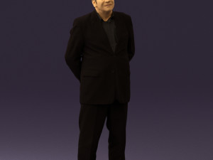 man in full blavk suit 0583 3Dモデル