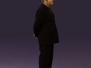 man in full blavk suit 0583 3Dモデル