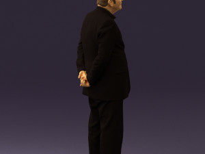 man in full blavk suit 0583 3Dモデル