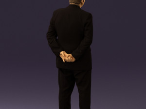 man in full blavk suit 0583 3Dモデル