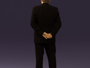 man in full blavk suit 0583 3Dモデル