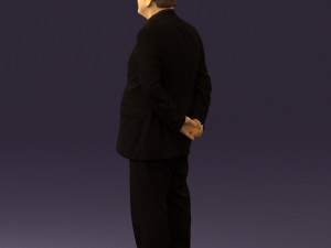 man in full blavk suit 0583 3Dモデル