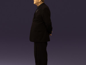 man in full blavk suit 0583 3Dモデル