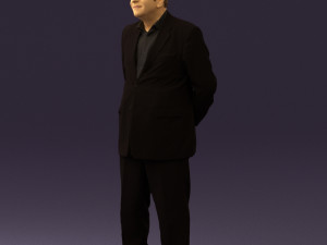 man in full blavk suit 0583 3Dモデル