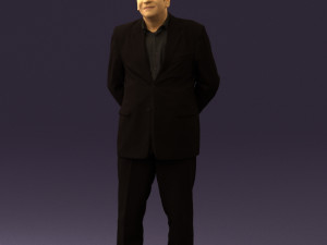 man in full blavk suit 0583 3Dモデル