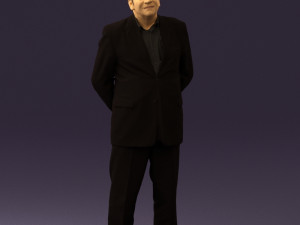 man in full blavk suit 0583 3Dモデル