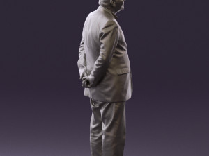 man in full blavk suit 0583 3Dモデル