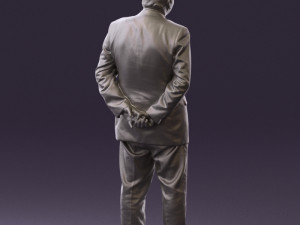 man in full blavk suit 0583 3Dモデル
