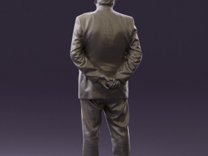 man in full blavk suit 0583 3Dモデル