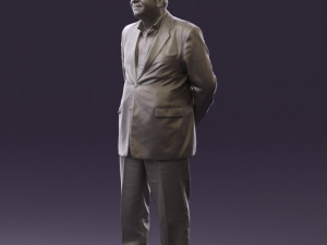 man in full blavk suit 0583 3Dモデル