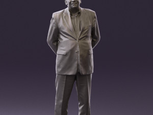 man in full blavk suit 0583 3Dモデル