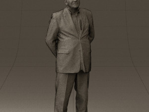 man in full blavk suit 0583 3Dモデル