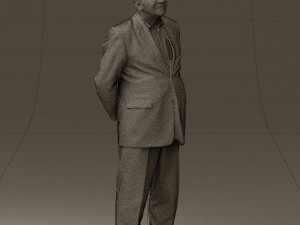 man in full blavk suit 0583 3Dモデル