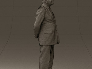 man in full blavk suit 0583 3Dモデル