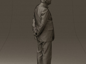 man in full blavk suit 0583 3Dモデル