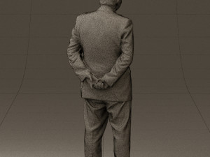 man in full blavk suit 0583 3Dモデル