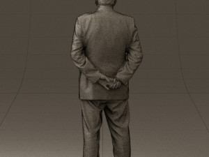 man in full blavk suit 0583 3Dモデル