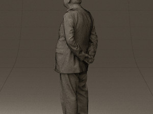 man in full blavk suit 0583 3Dモデル