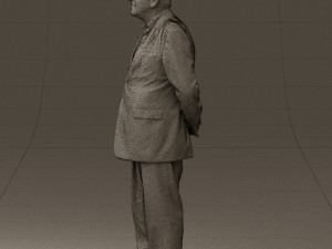 man in full blavk suit 0583 3Dモデル