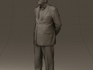 man in full blavk suit 0583 3Dモデル