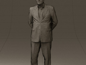 man in full blavk suit 0583 3Dモデル