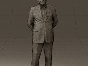 man in full blavk suit 0583 3Dモデル