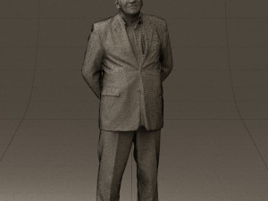 man in full blavk suit 0583 3Dモデル