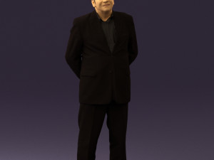 man in full blavk suit 0583 3d print ready 3D Print Model