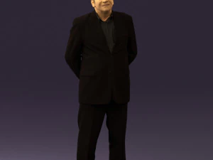 穿着全套黑色西装的男人 0583 3D 打印准备就绪 3D 打印模型